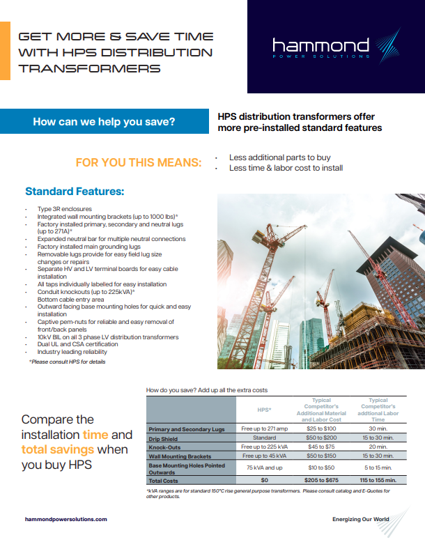HPS distribution transformer comparison flyer thumbnail